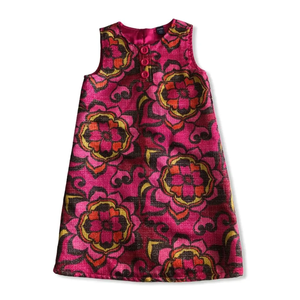 Gap Metallic Magenta Sparkle Retro Dress Size 5